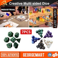 7Pcs Creative Multi-faceted Dice Multi-color Transparent Acrylic Dice D4 D6 D8 D10 D12 D20 Dice