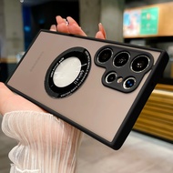 เคสชาร์จไร้สายเคลือบด้านโปร่งแสงหรูหราสำหรับ Samsung Galaxy S23 S21 S22 Ultra Plus FE S20fe เคส S21f