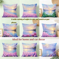throw pillow case 18x18 16x16 20x20inches Sunset Lake Flowers cushion