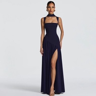 DUNEA Women's Sexy Slit Ribbon Cami Dress