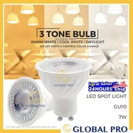 7W GU10 LED Bulb 3C Mentol LED Spotlight Track Light Ceiling Downlight Eyeball Bulb Metol Rumah LED Light Bulb 3 Colour