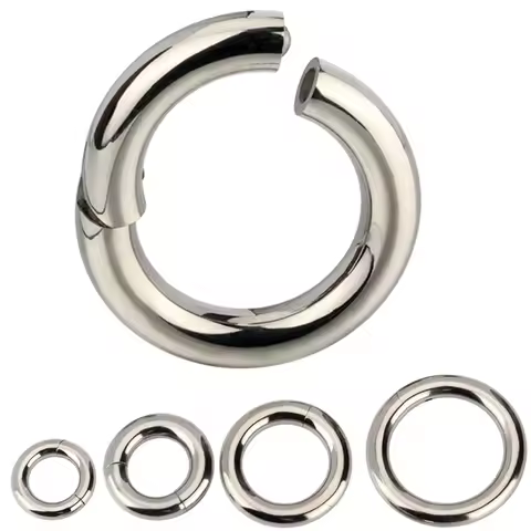 G23 Titanium PIERC Hinged Segment Hoop Earrings Large size Nose Rings 10G-6G 2.5mm-4mm Seamless Labr