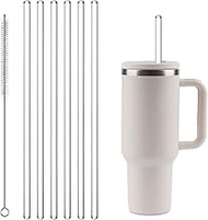 Pack of 6 Replacement Straws for Stanley Cup, Tritan Straws, Reusable, Clear Straws with 1 Straw Bru