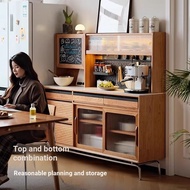 Tax Included Japanese-Style Solid Wood Dining Side Cabinet Solid Wood Household Wall Integrated Stor