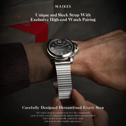 MAIKES Link Bracelet Watch Band 316L Stainless Steel Strap Accessories Quick Release For Blancpain J