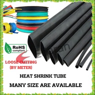 (X 1METER) HONGSHANG HEAT SHRINK TUBE / HEAT SHRINKABLE SLEEVING - 1.5MM TO 13MM