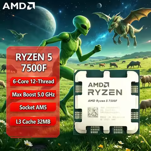 2026 New AMD Ryzen 5 7500F R5 7500F 3.7GHz(5.0GHz) 6C12T 5NM 32MB L3 AM5 65W DDR5 Gaming CPU Without