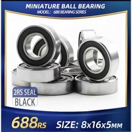 MINIATURE BALL BEARING 688 2RS (8x16x5mm) ORIGINAL BEARING LAHER 688-2RS RUBBER CAP