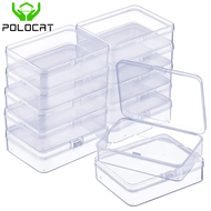 Polocat Mini Storage Box with Transparent Lid Small Plastic Box for Item Parts Tools Jewelry Display Case Beads Container