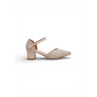 SHOEPOINT Elegant Ponted Toe Ankle Strap Ankle Block Heels 84165