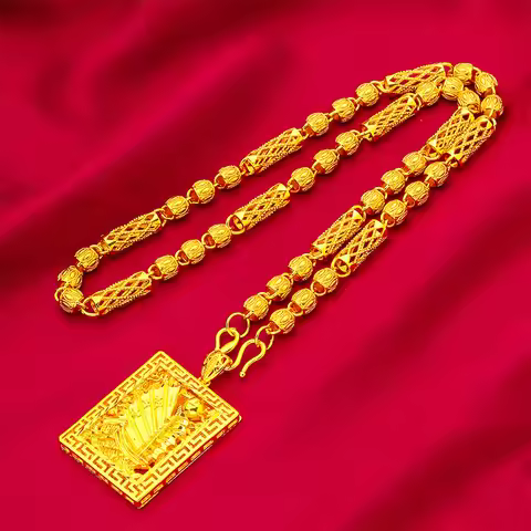 Men's 24K Gold AU999 Smooth Sailing Necklace | Titanium-edged with glow-in-the-dark accents, adventu