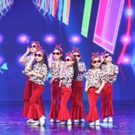 Straw Straw's retro Hong Kong style bell-bottoms catwalk costumes photo studio girls' 80s and Childr