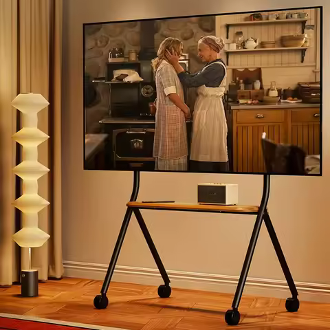 Rolling TV Stand, Mobile TV Stand Floor Base with Wheels Suitable for Game TV Cart for 32-75 inches