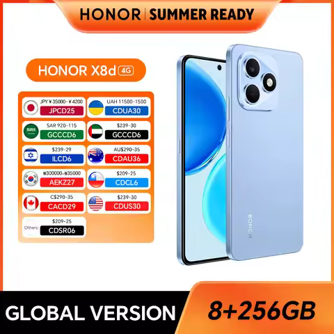New HONOR X8d 8GB+256GB Global Version 4G Smartphone 108MP Main Camera 6800mAh 45W SuperCharge Dual 