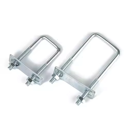 2Sets Durable Iron Square Clamp With Baffle Screw Pipe U-clamp M6 Right Angle U-bolt Squa Bolt