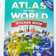 Atlas of the world and flags of the world sticker book
