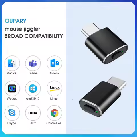 USB C Mouse Jiggler with Switch Button Mouse Mover 3 Jiggle Modes Mouse Shaker Keep Computer/Laptop 