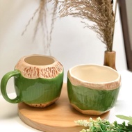 Mug Coconut Gelas Kelapa Keramik Cangkir Mug Motif Kelapa 3D Cantik Unik
