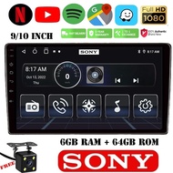 [6GB RAM+64GB ROM] SONY Style Android Player 9"10 inch Quad Core Car Multimedia MP5 Player Wifi
