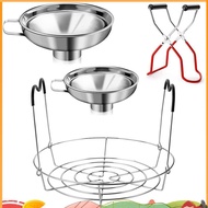 4 Pieces Canning Kit, 1PC Canning Rack+ 1PC Canning Jar Lifter Tong+ 2PC Canning Funnels, Canning Su