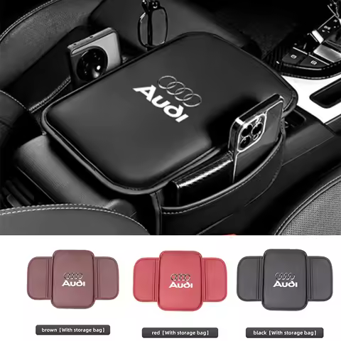 Car Armrest Pad Center Console Leather Protector Mat Car Ornaments for Audi S-line A1 A3 Q3 Q5 Q7 Q8