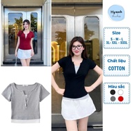 short sleeve Cotton T-Shirt with Elegant 2-Layer Collar, Slim Form, Basic T-Shirt 01