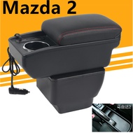 Mazda 2 Armrest Box Car Armrest Box Double Storage Storage Box Cup Holder Old Style Mazda 2 Modified