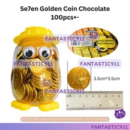 (Halal) Se7en Golden Coin Chocolate 100pcs+- (3.5cm x 3.5cm) F911
