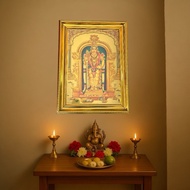 🛕 Thiruchendur Lord Murugan Gold Frame – Divine Wall Decor for Home Temple | Hindu God Picture