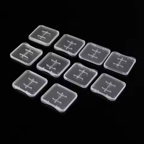 SD Card Holder, Plastic Micro SD MiC TF Card Memory Card for Case Holder for Case Transparent White 