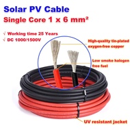 Single Core 6mm2 Solar Cable DC Cable PV Cable Pure copper tinnedfor Solar Panel Connection etc.