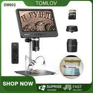 TOMLOV DM602 Pro HDMI Digital Microscope with 3 Lens 2000X Zoom LCD Coin Microscope DM602 64GB 10.1