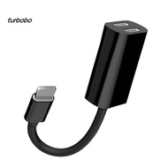 turbobo 2 in 1 Male to Female Dual Port Adapter Splitter Cable for iPhone Audio Charge