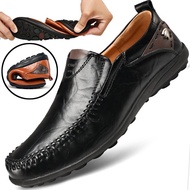 Men Loafers Casual Leather Shoes Breathable Men Boat Shoes ZQK2
