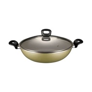 Krischef 32 Cm Wok Pan with Lid - Gold