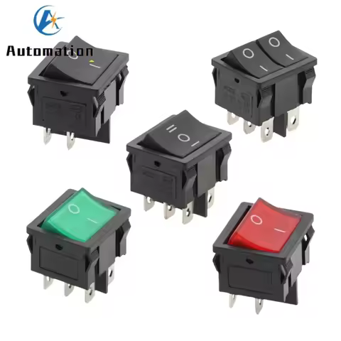 1PC KCD5 21x24mm 21*24mm Rocker Switches Kit 4 Pin 6Pin 2 / 3 Position 6A/12A 250VAC ON-OFF ON-OFF-O