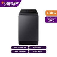 เครื่องซักผ้า Samsung เครื่องซักผ้าฝาบน Inverter 13 kg (สี Deep Charcoal) รุ่น WA70F13E4CST As the P