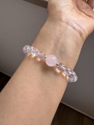 粉水晶手串手錬8m，Rose Quartz Bracelet,bracelets,Earrings, earring,ring,rings,pendant,pendants,necklace,neck