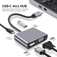 4 IN 1 USB C Adaptor To Extender Hub PD HDMI Monitor VGA 3.0 USB PD Charging Screen Casting Display HDMI Port 4K