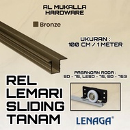 Sliding Wardrobe Door Rail LAS 75 LENAGA [100 CM] | Aluminum Embedded Rail | SD Wheel Pair Rails - 7