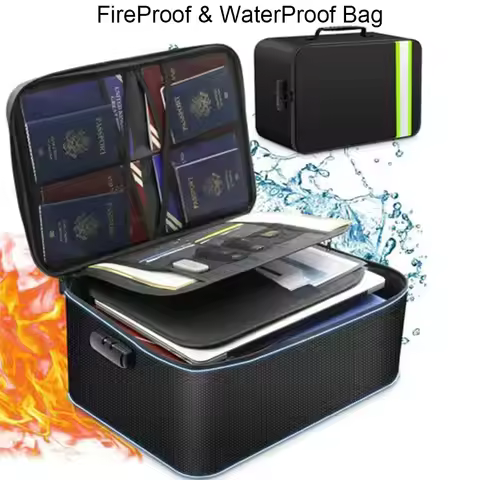 Fireproof Waterproof Document Bag File Passport Fire Resistant Storage Bag Portable Travel Money Jew