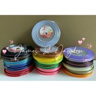 [1/4” Inch] Satin Ribbon / Gold Line Satin Ribbon / Silver Line Satin Ribbon / Ribbon / Decor Ribbon