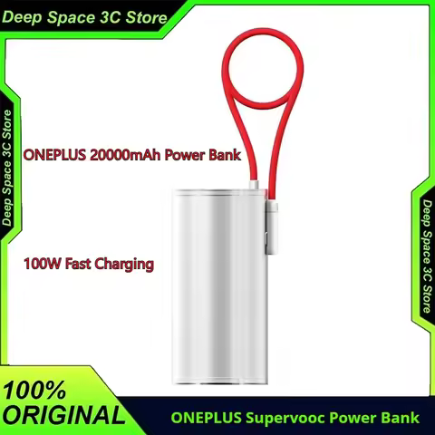 ONEPLUS Supervooc 20000mAh Power Bank 150W High Capacity Built In Cables Charger 100W PD Portable Fa