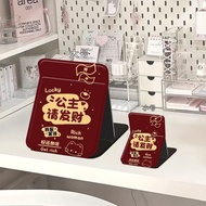 Cartoon Text Girl Makeup Mirror Portable Handheld Mirror Student High-Value Desktop Folding Mirror D