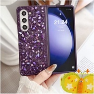 🎊Ốp Lưng Samsung Z Fold 3 Hoa Cam Tím Gấu Đính Đá Ốp Lưng Điện Thoại Gập Lớn🎉