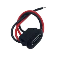 Ready Stock type-c Female Seat 2p with Wire Injection Glue Waterproof Flat Convenient Direct Pressur