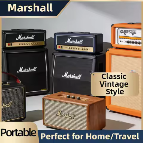 Marshall Portable Speaker 2026 Wireless Bluetooth TWS True Wireless Stereo Loud Sound with Mic for S