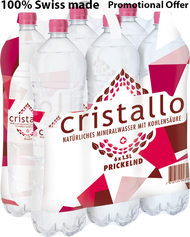 Swiss Mineral Water - Cristallo - Mild Sparkling (6 x 1.5L) best before end Feb 2023