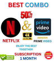 Netflix and Amazon Prime Video 1 Month Subscription Combo 50% Off 4K Ultra HD Free Shipping