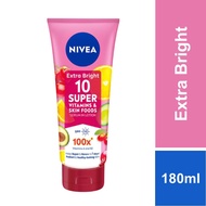 Nivea Body Extra Bright 10 Super Vitamins & Skin Foods Serum In Lotion 180ml